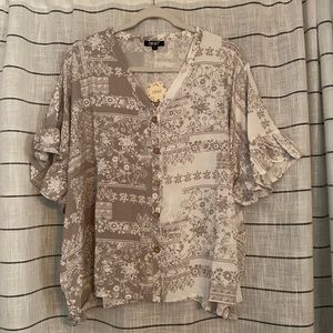 Color Block Button Up Shirt